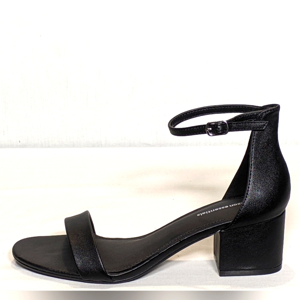 NEW Amazon Essentials Womens Nola Heeled Sandal Sz 8.5 black